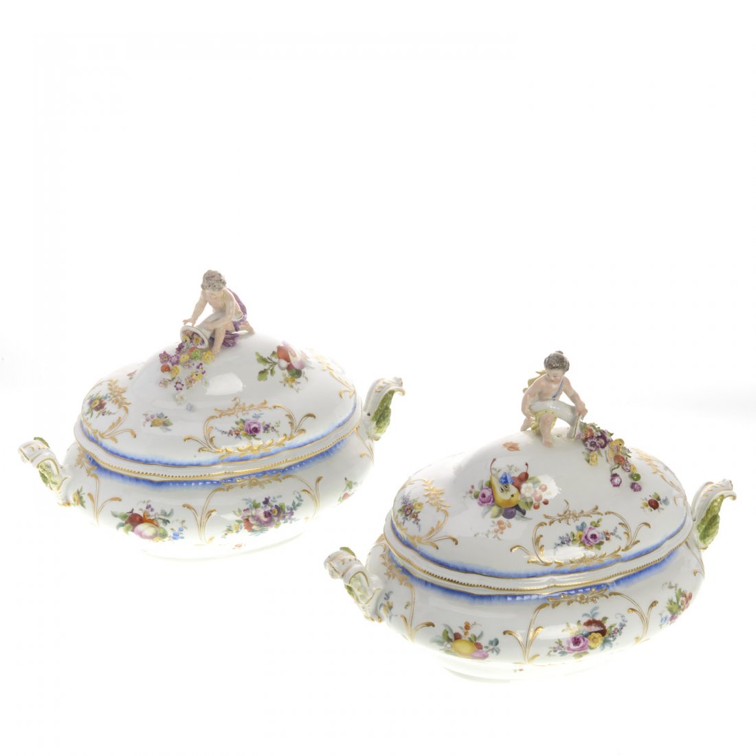 Pair Meissen porcelain covered tureens (1 of 8)