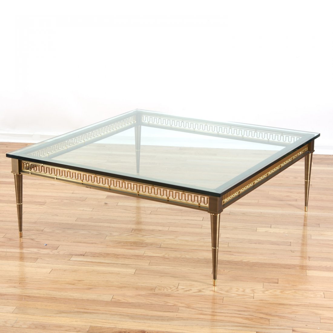 Quinet, Poillerat style bronze, steel coffee table (1 of 6)