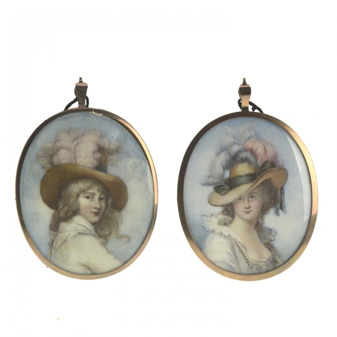 Pair Continental portrait miniatures (1 of 3)