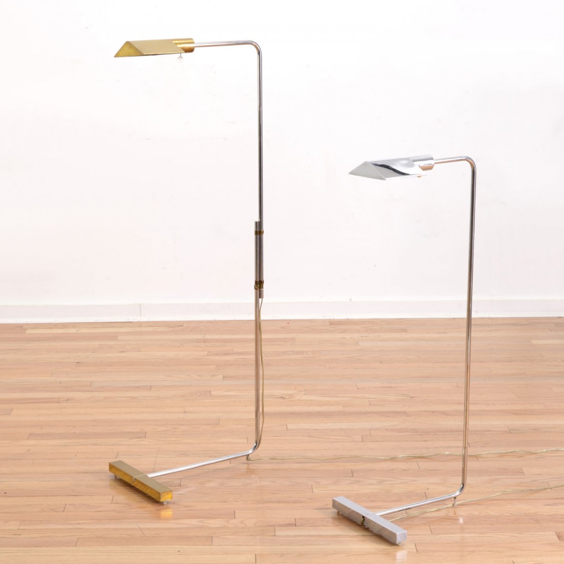 (2) Cedric Hartman style brass, chrome floor lamps (1 of 6)
