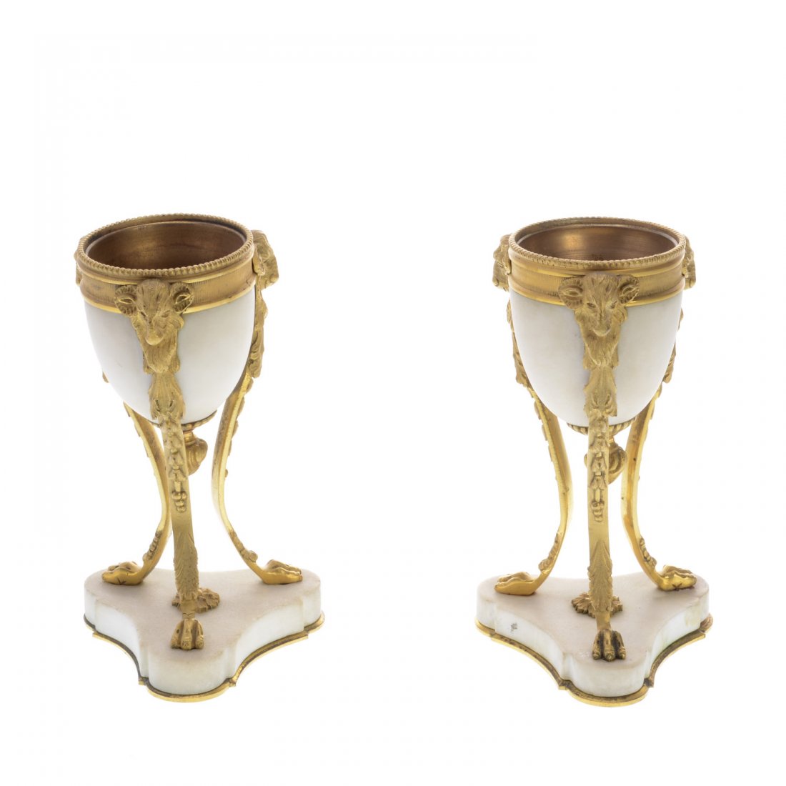 Pair George III bronze, marble brule parfums (1 of 8)
