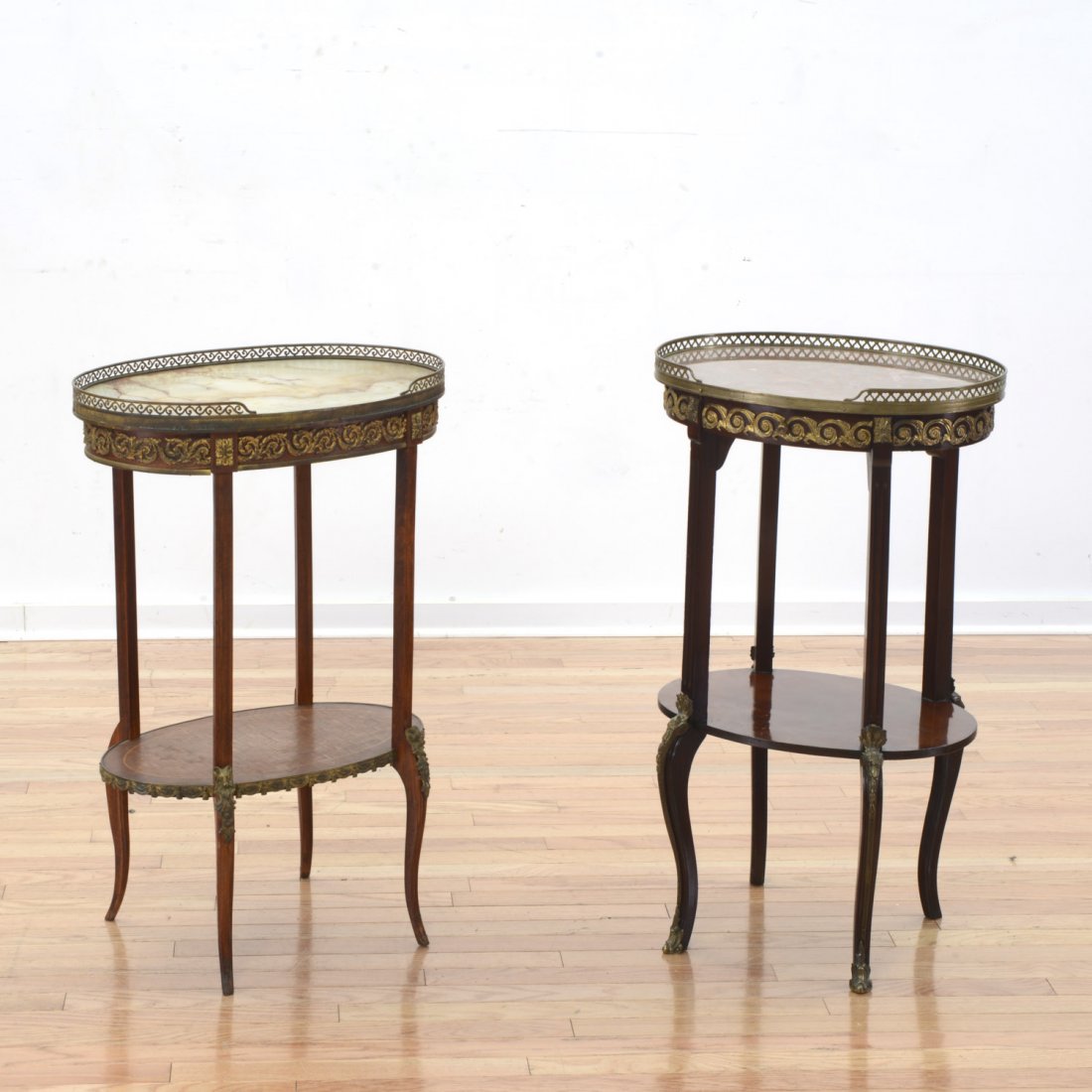 (2) Louis XVI gilt bronze mounted side tables (1 of 7)