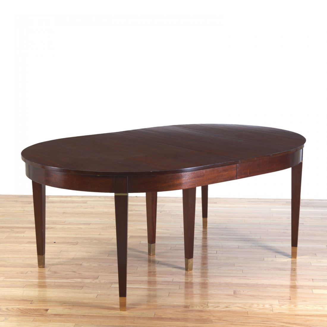 Jansen style brass mounted mahogany dining table (1 of 8)