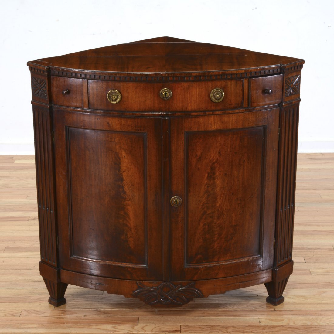 Dutch Neo-Classical walnut corner cabinet (1 of 7)