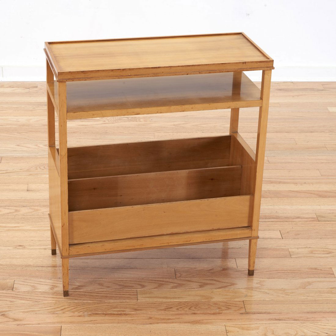 French Mid-Century blonde wood occasional table (1 of 5)