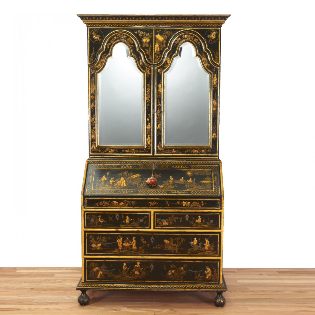 George III Japanned secretary bookcase cabinet (1 of 10)
