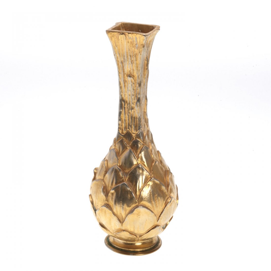 French ormolu baluster vase by Albert Marionnet: French ormolu baluster vase by Albert Marionnet, Circa 1900, with overlapping leaf decoration, signed "A. Marionnet", (Albert Marionnet, French, 1852-1910), and marked "A. Marionnet Paris, Depose Pari