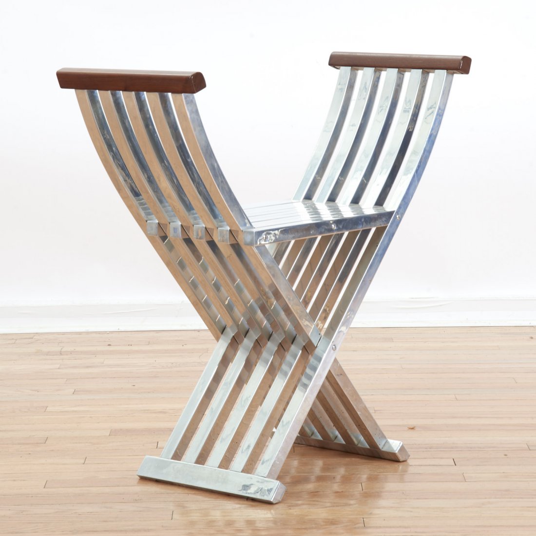 John Vesey aluminum and walnut folding stool (1 of 5)