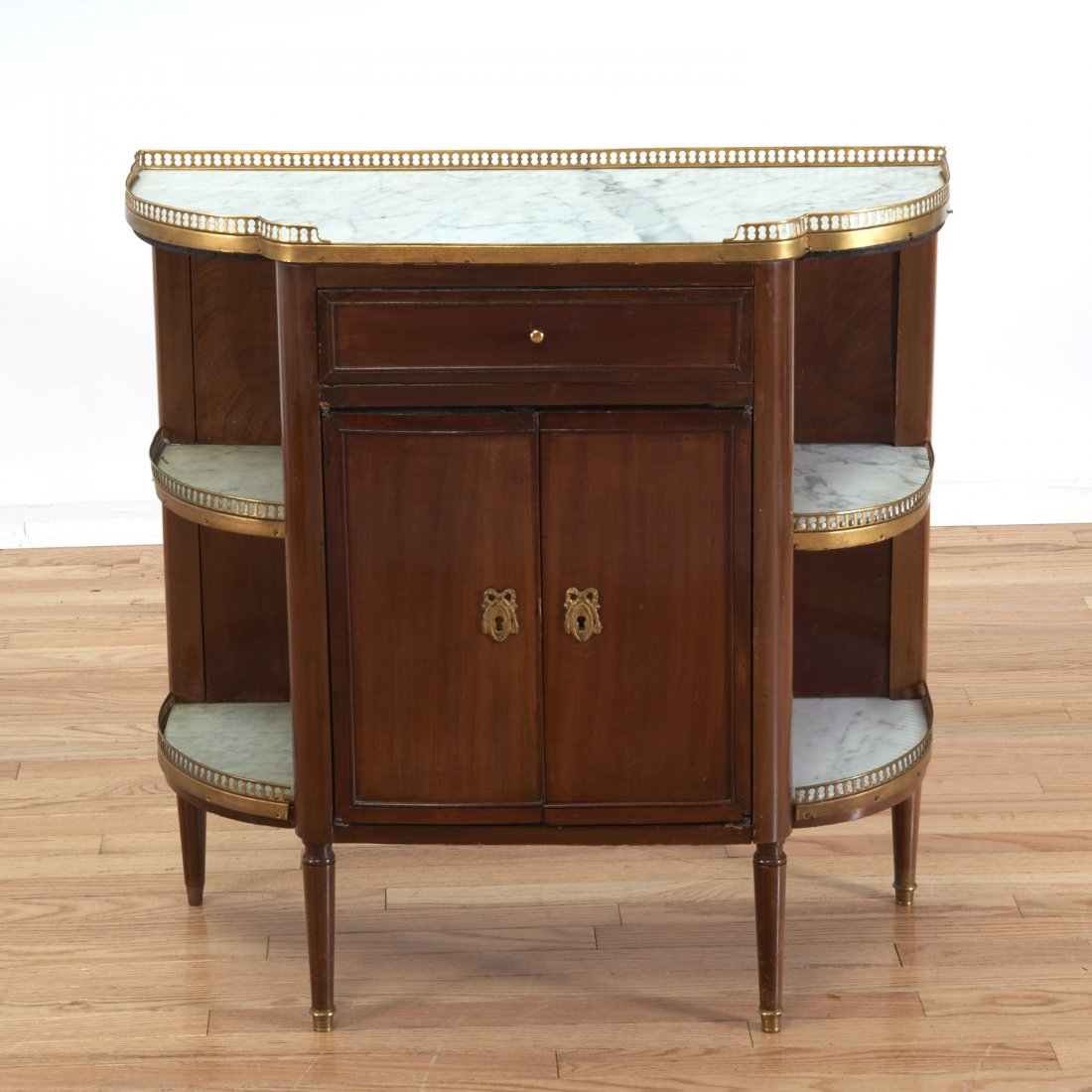 Louis XVI brass mounted mahogany side table (1 of 7)