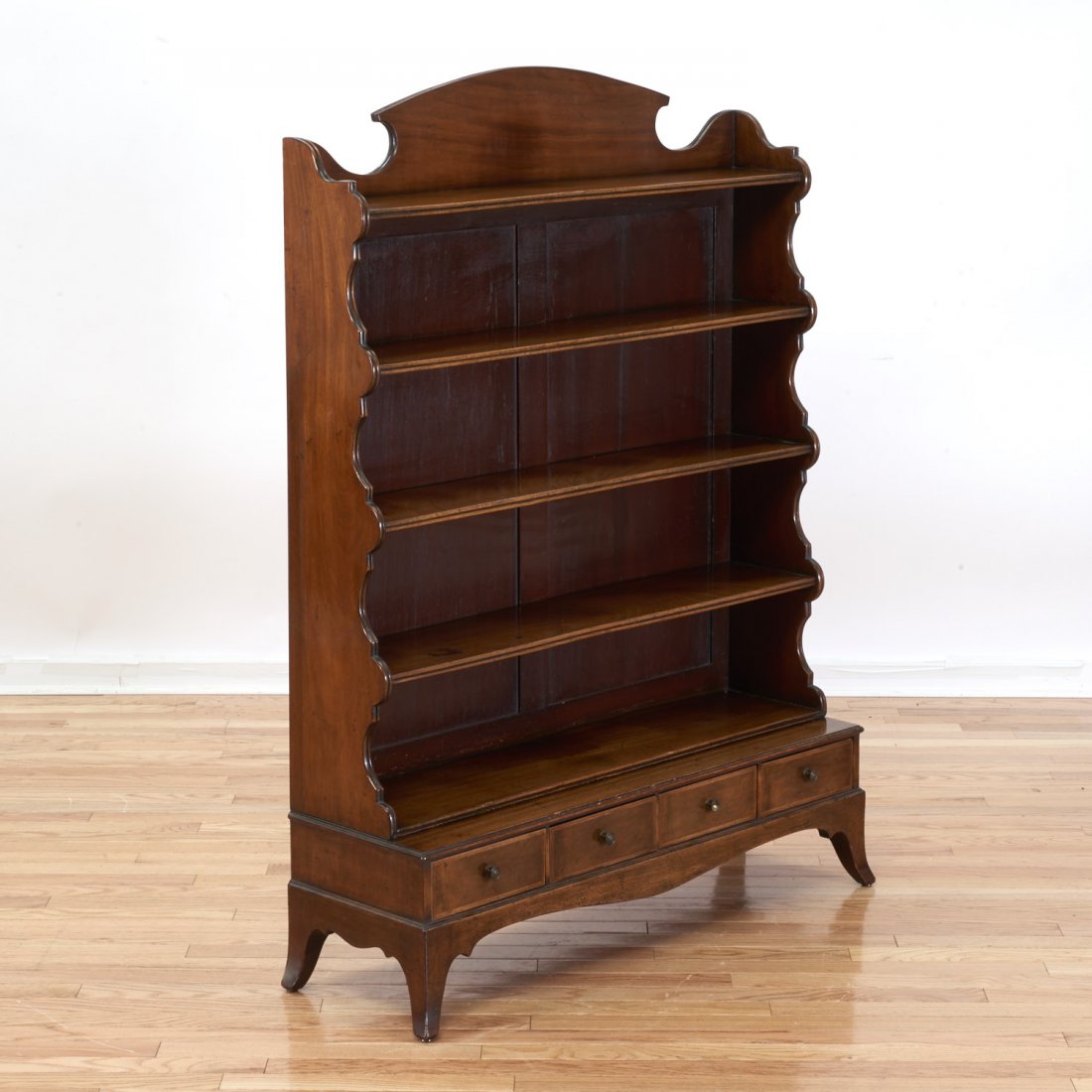 George III mahogany open library bookcase (1 of 6)