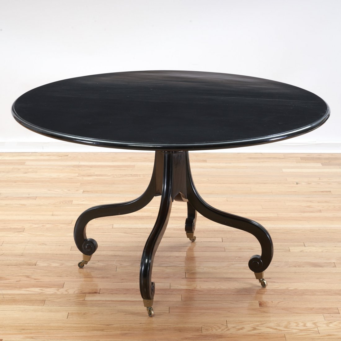 Antique English black lacquered breakfast table (1 of 5)