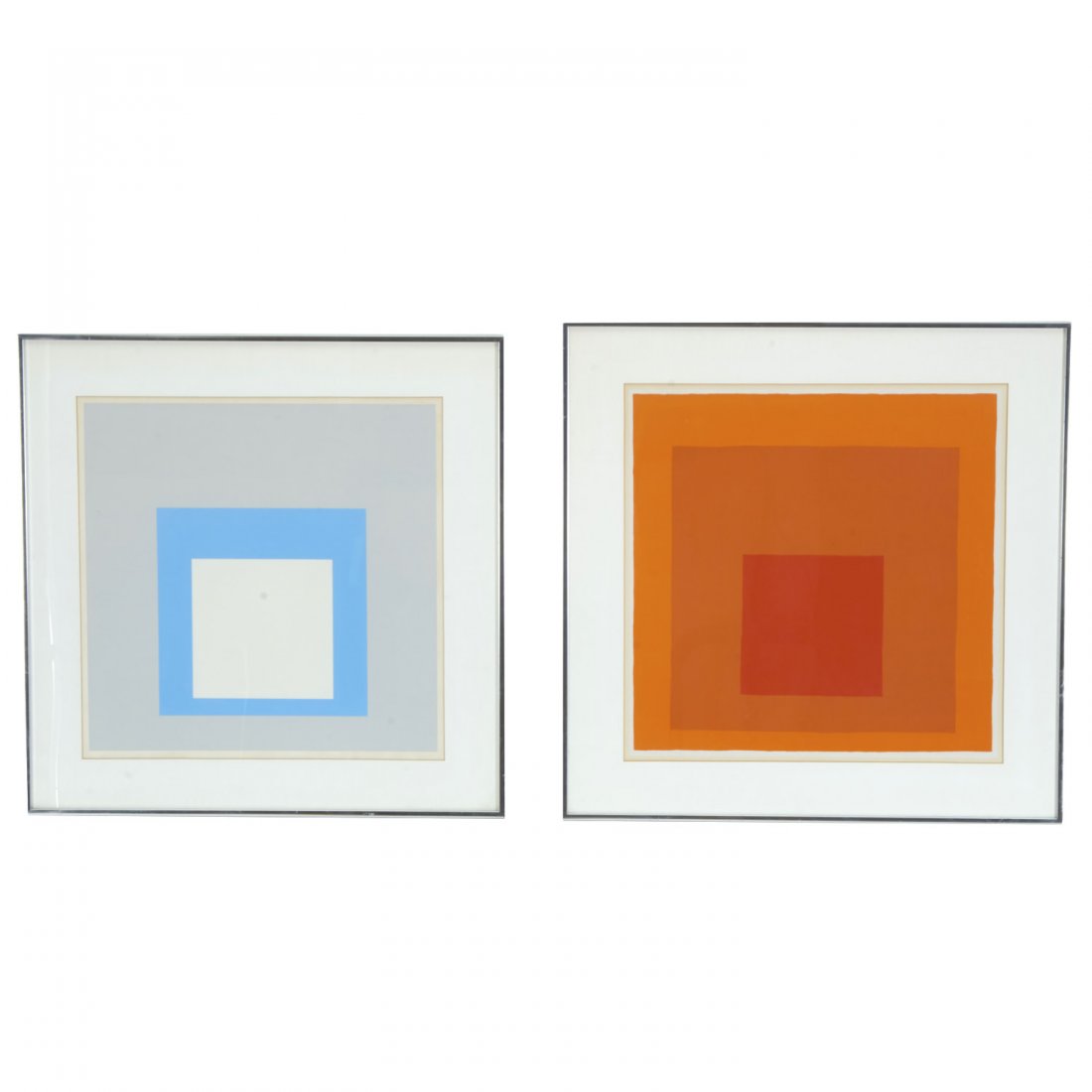 Josef Albers, (2) silkscreen prints (1 of 6)