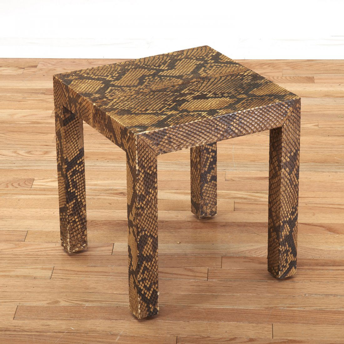 Karl Springer style lacquered snakeskin table (1 of 5)
