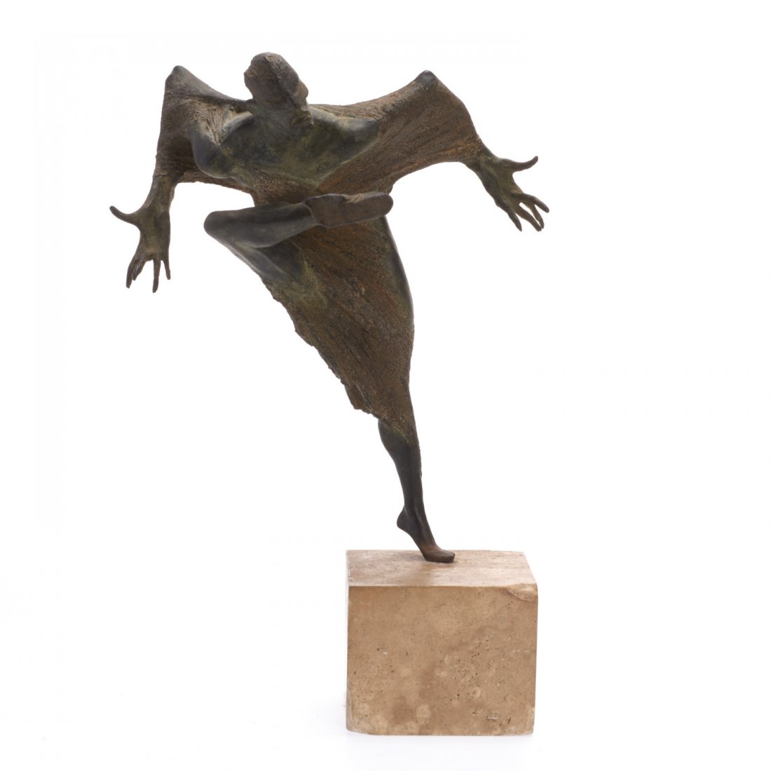Modernist bronze dancer, artist signed (1 of 7)