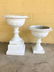Pair Victorian cast iron planters and one base - 2