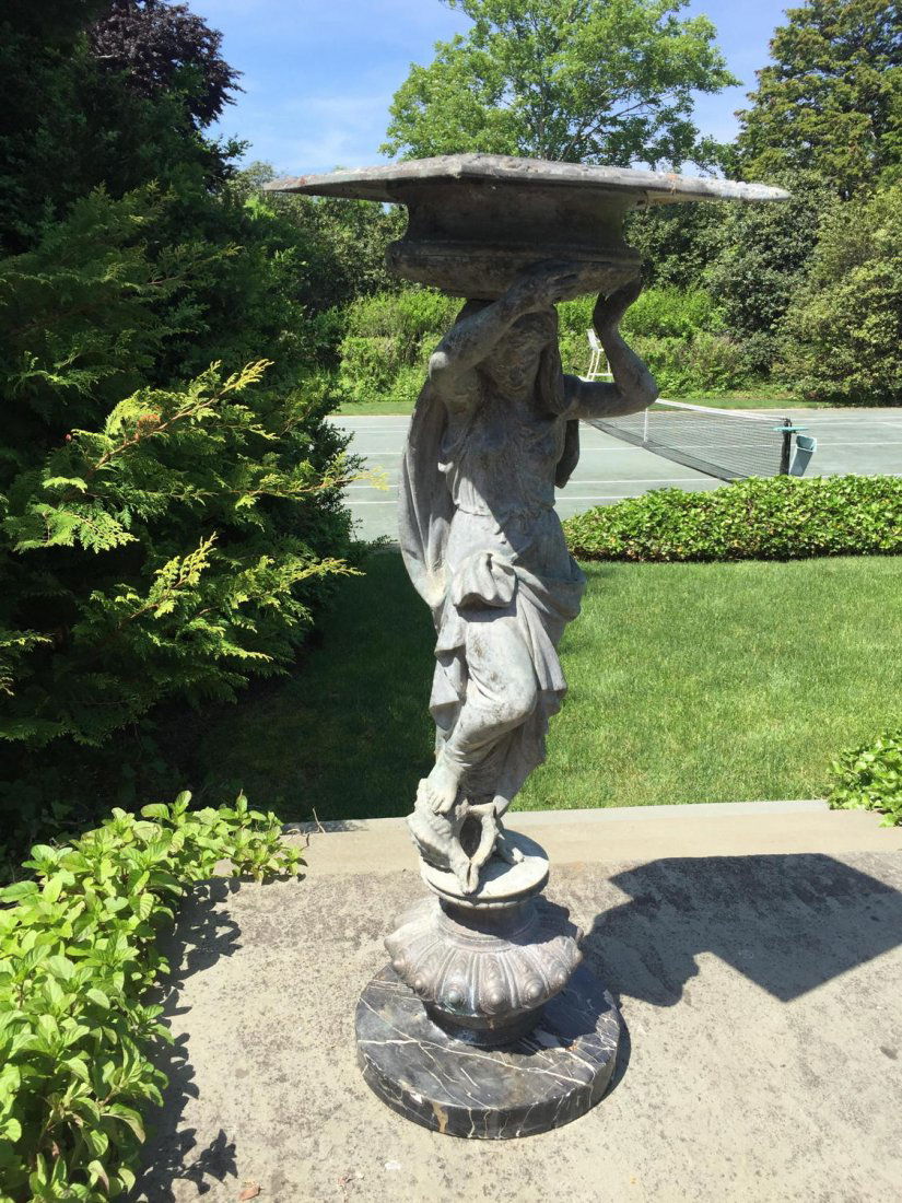 Victorian patinated metal figural plant stand (1 of 8)