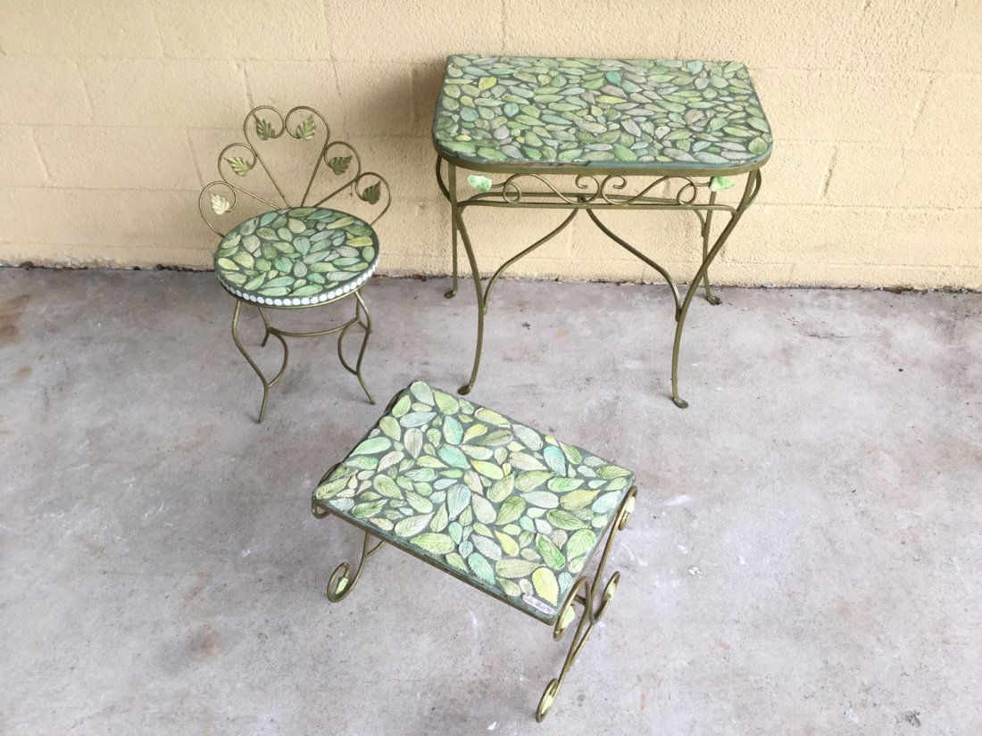 Carlos Alves wrought iron, mosaic funiture suite (1 of 10)