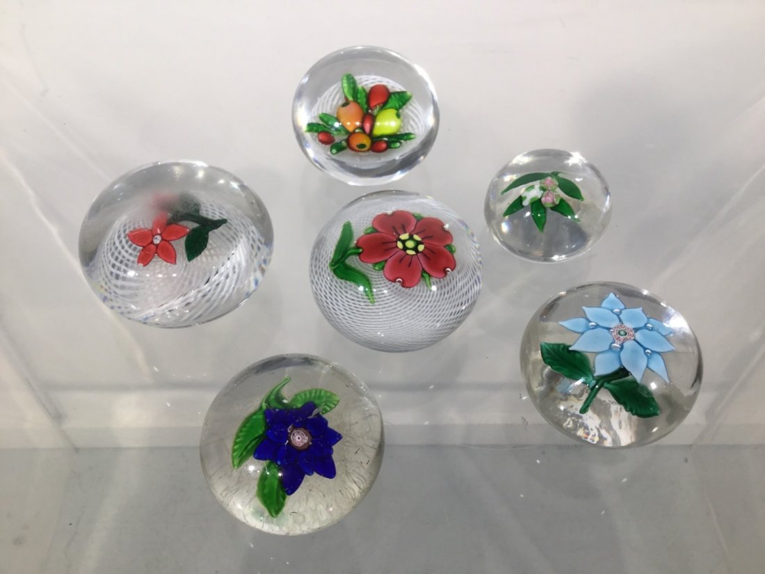 (6) Saint-Louis, attr. Sandwich glass paperweights (1 of 7)