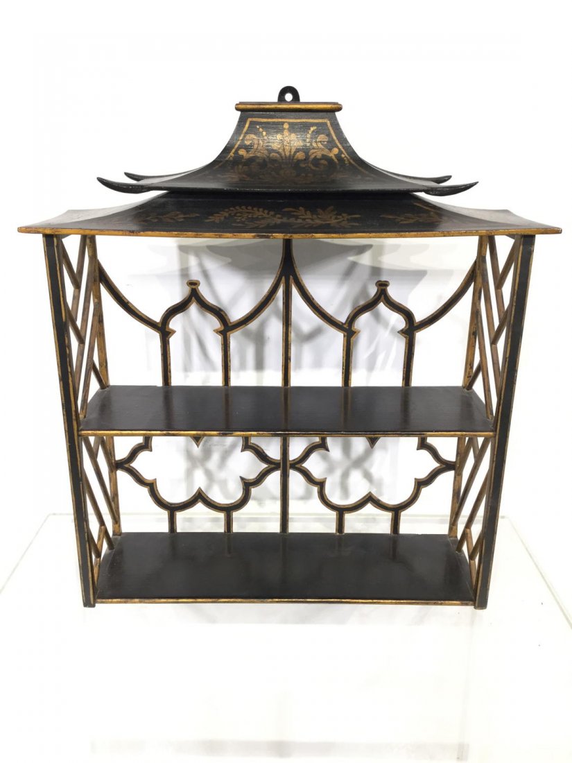 Chinese Chippendale Pagoda-form wall shelf (1 of 8)