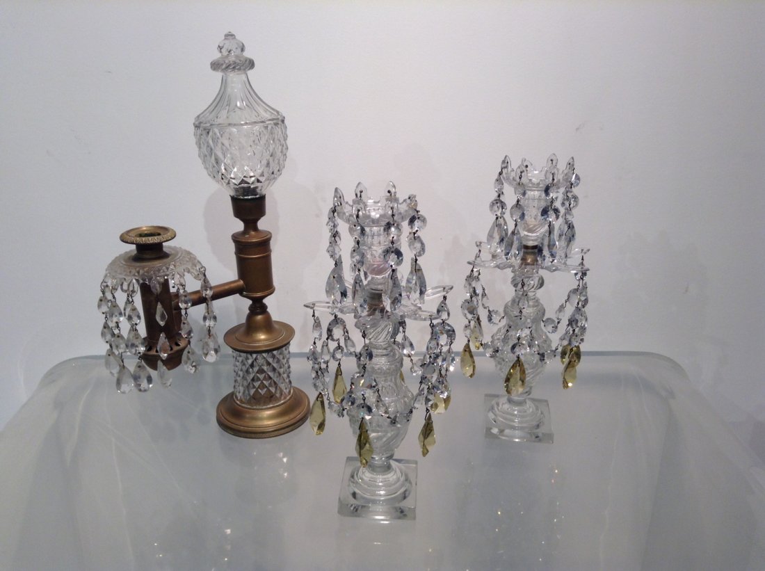 Group Regency cut crystal and bronze lighting (1 of 9)