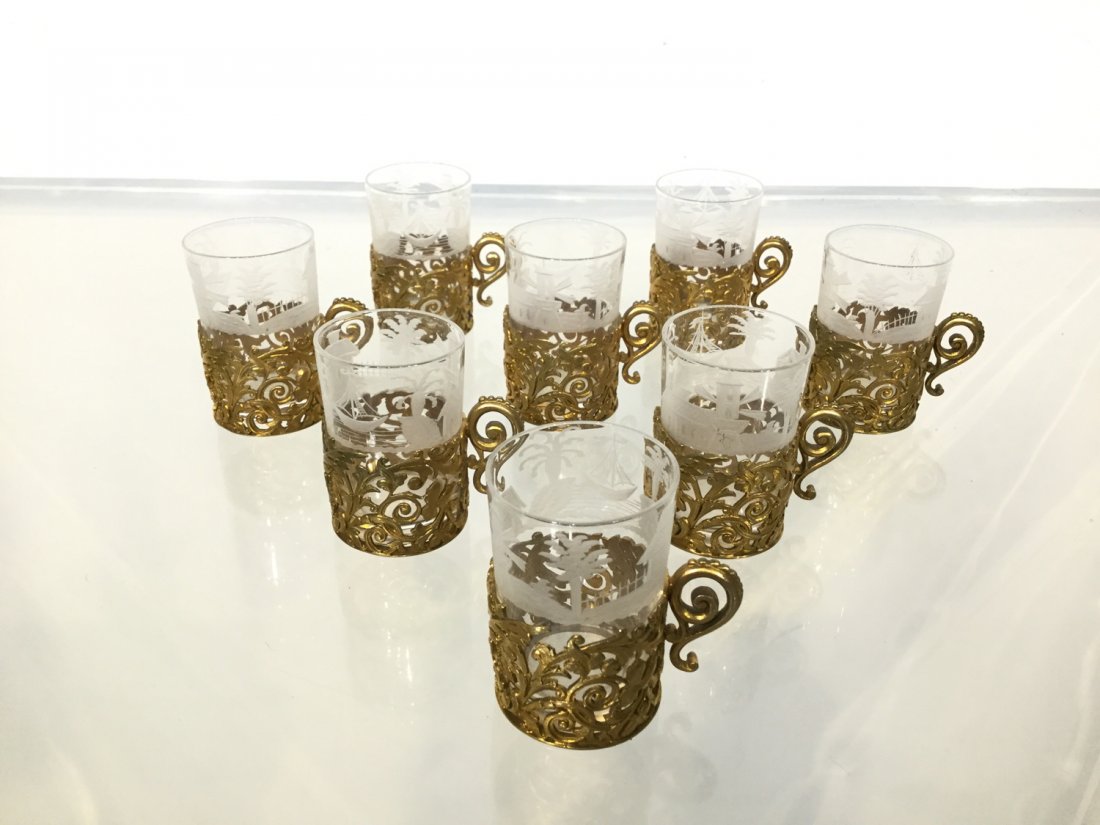 Continental gilt silver cordial cups (1 of 8)