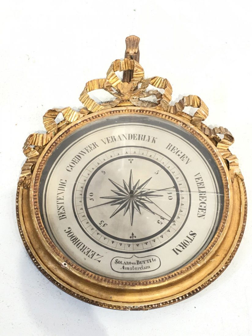 Dutch Neo-Classical giltwood barometer (1 of 9)