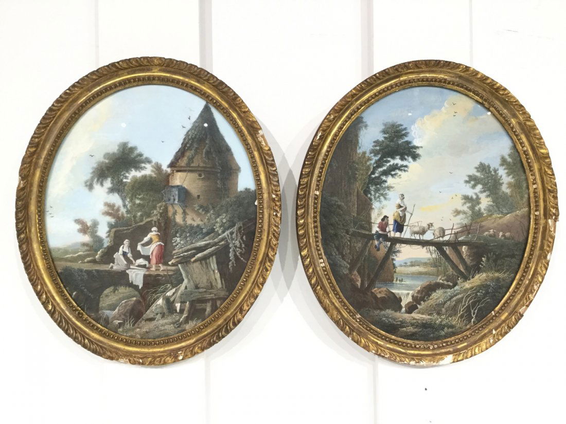 After J. Pillement, pair hand colored engravings (1 of 9)