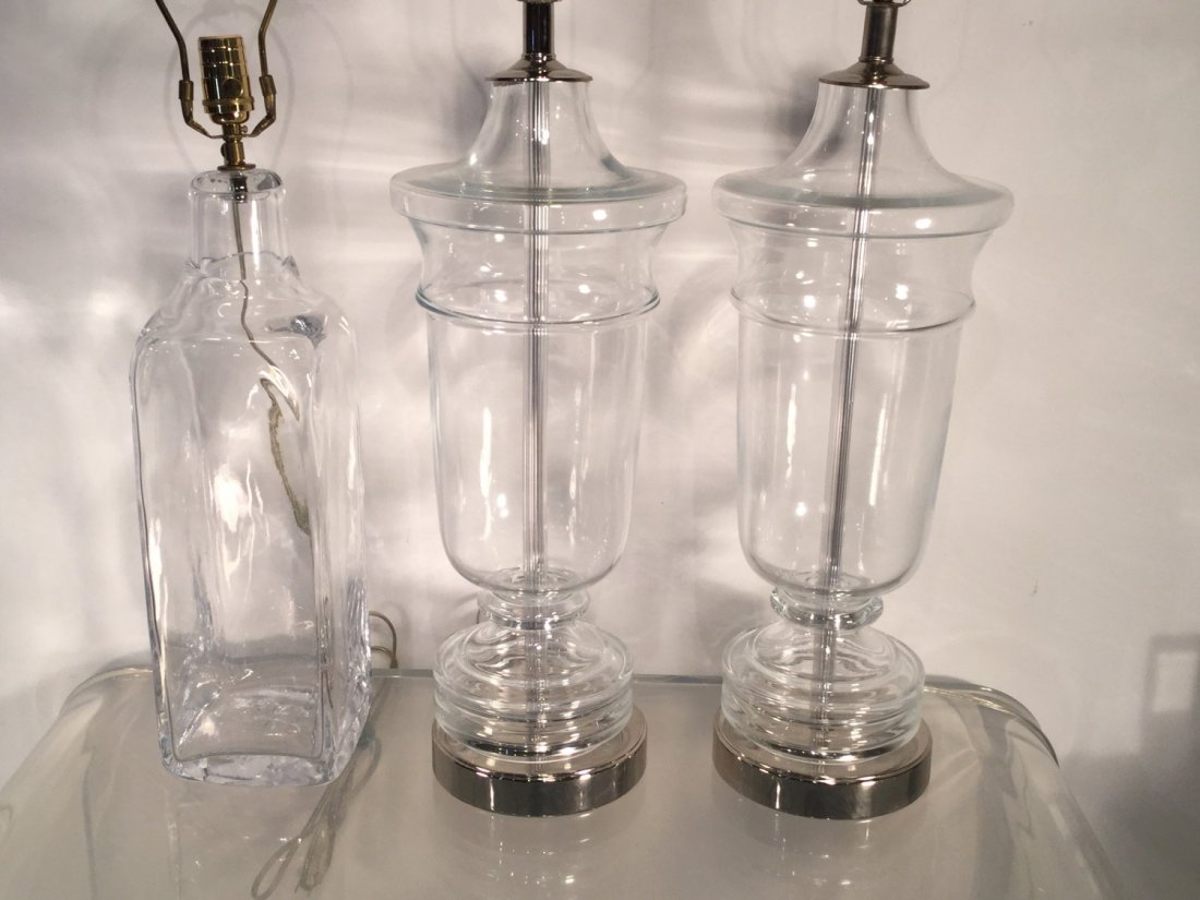 (3) glass table lamps incl. Simon Pearce (1 of 8)