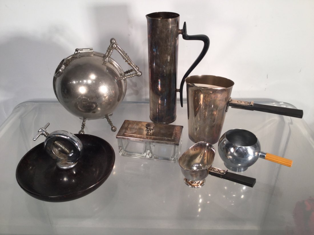 Group Modernist silver plated hollowware (1 of 10)