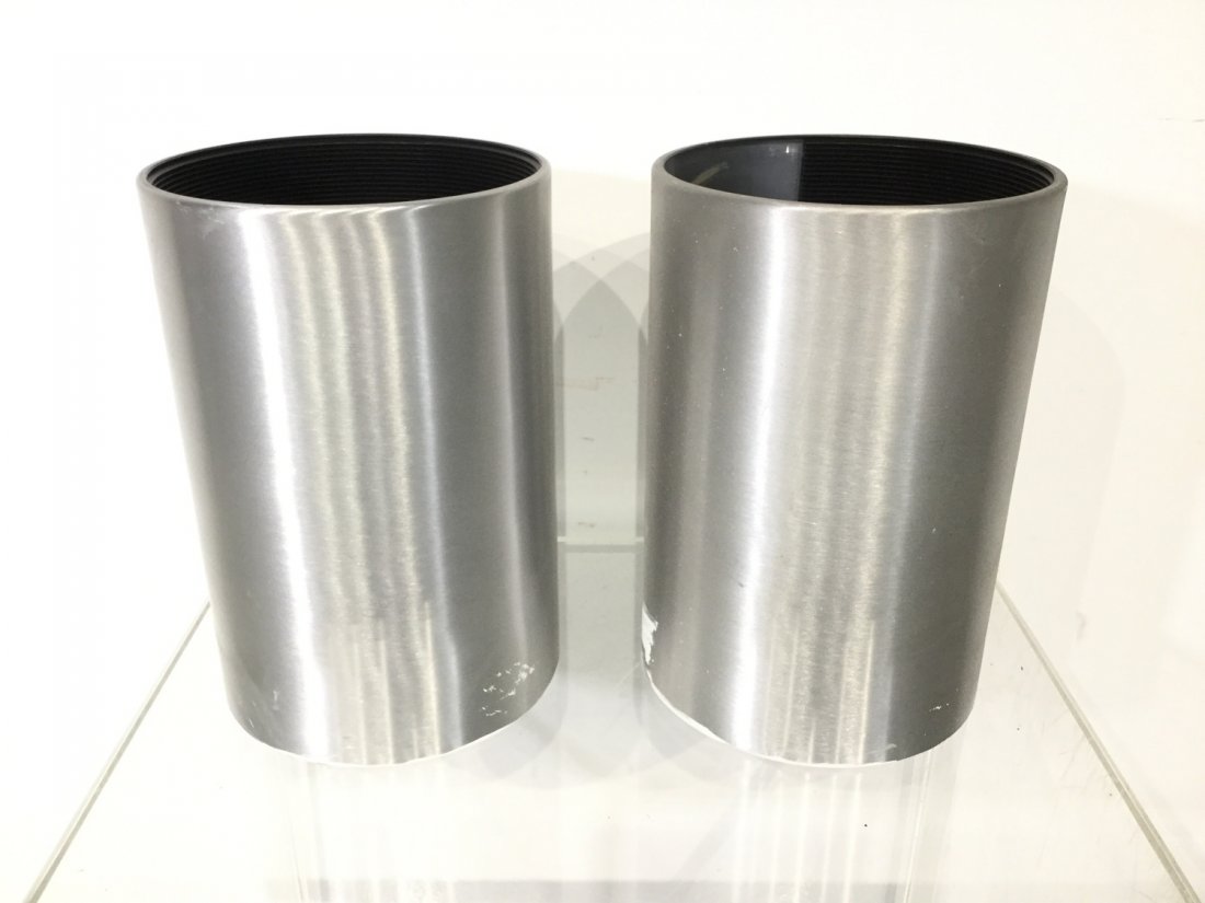 Pair Lightolier aluminum ceiling can lights: Pair Lightolier aluminum ceiling can lights, Mid 20th c., 13"h x 8.75"dia.