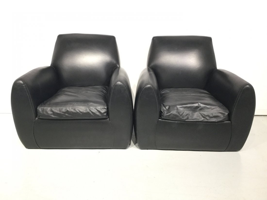 Pair Dakota Jackson Ke-Zu leather club chairs (1 of 8)