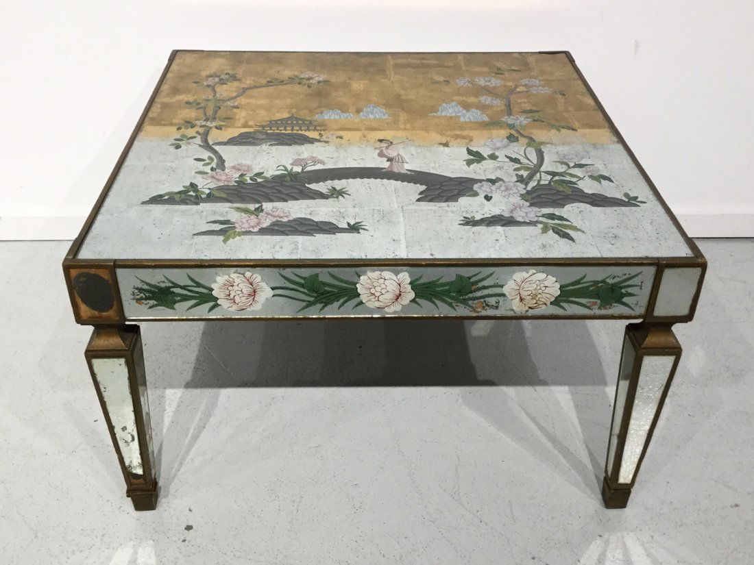 Art Deco mirror paneled coffee table (1 of 9)