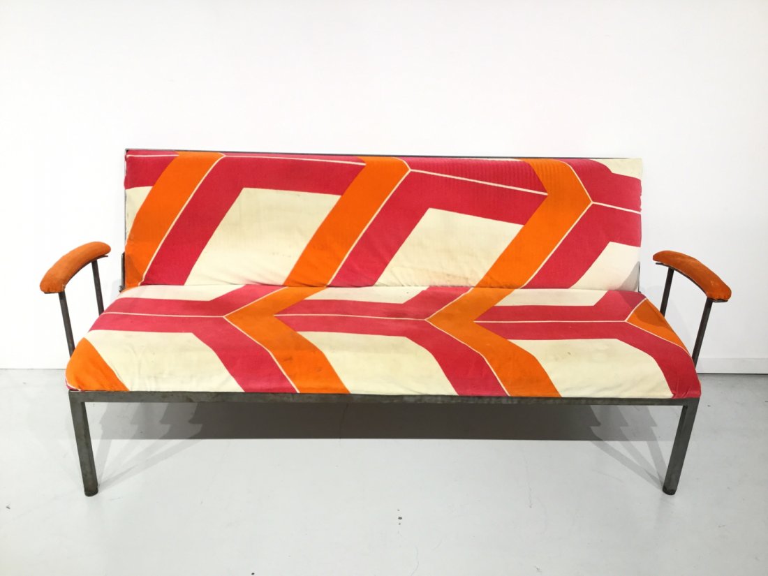 Industrial studio-made steel reclining sofa (1 of 6)