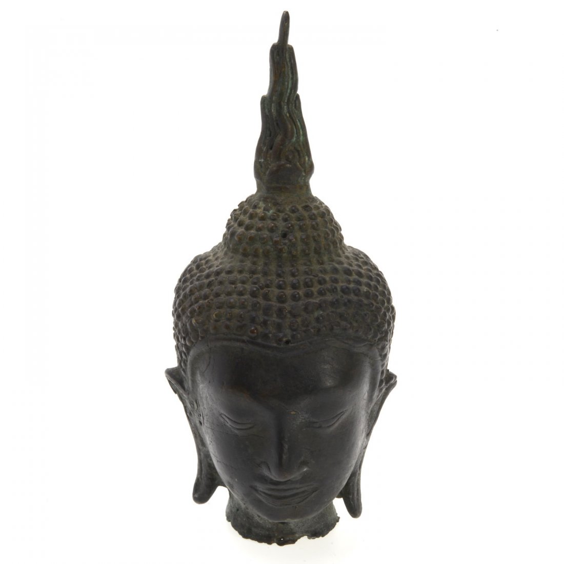 Thai bronze buddha head fragment (1 of 4)