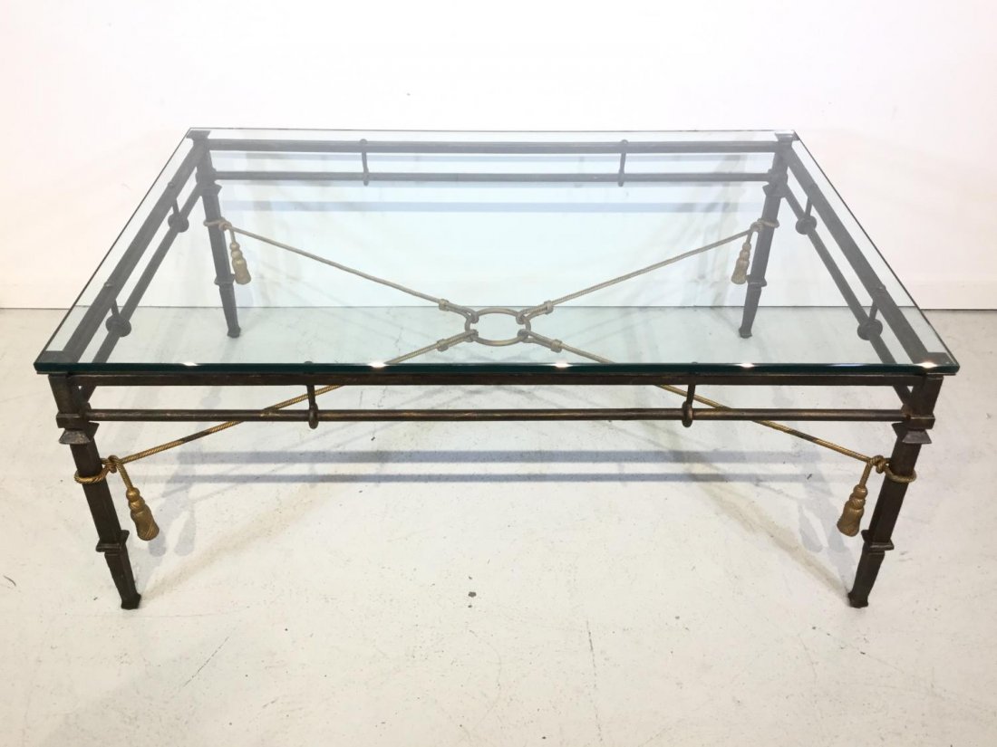 Hollywood Regency style tasseled coffee table (1 of 7)