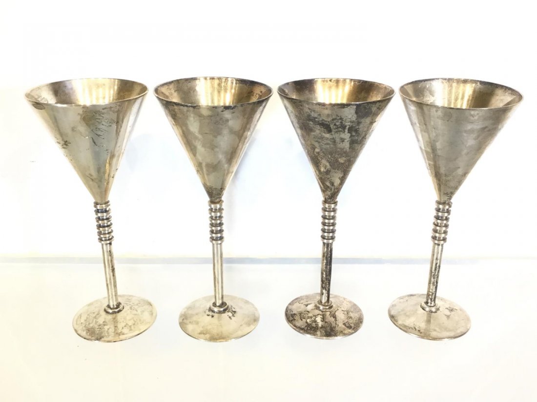 (4) Swid Powell style silver plated goblets (1 of 7)