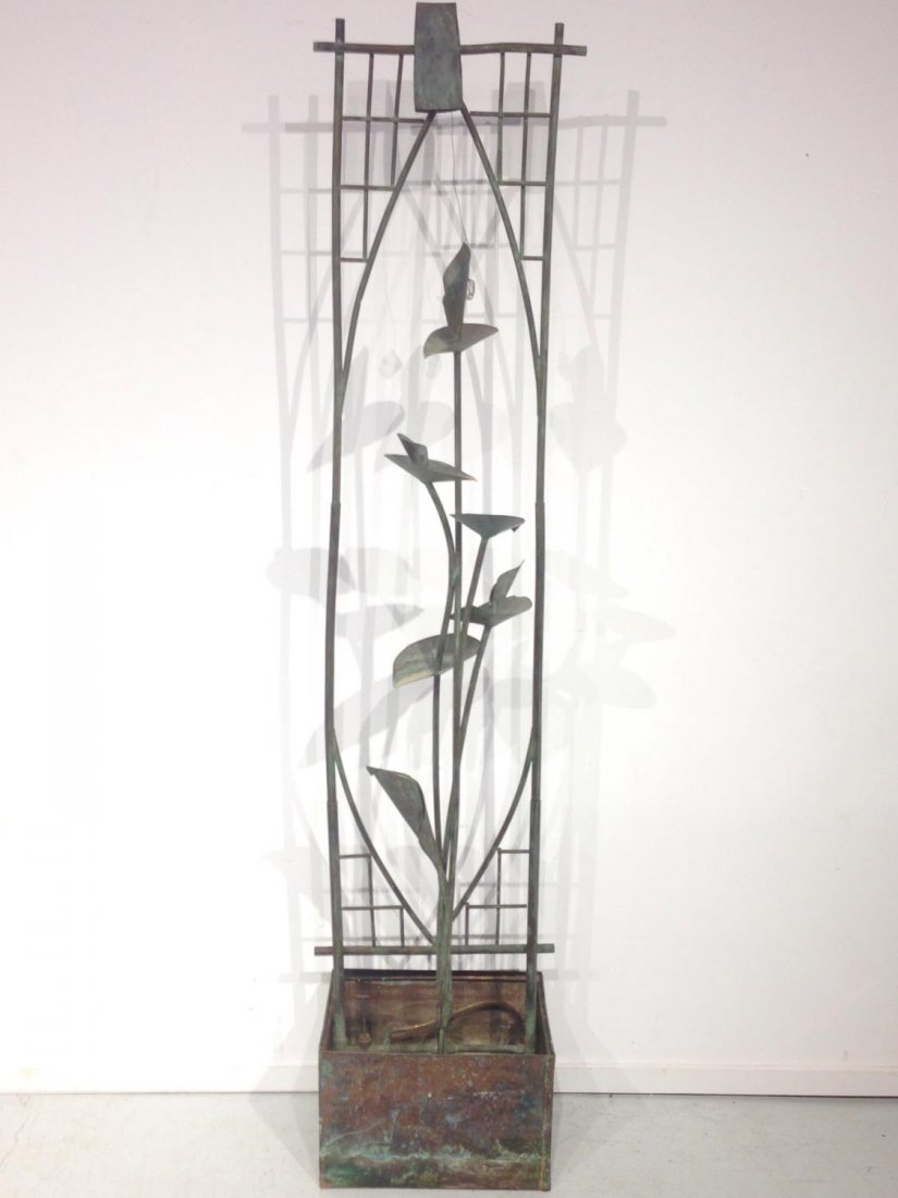 Neat Hollywood Regency copper water sculpture (1 of 7)