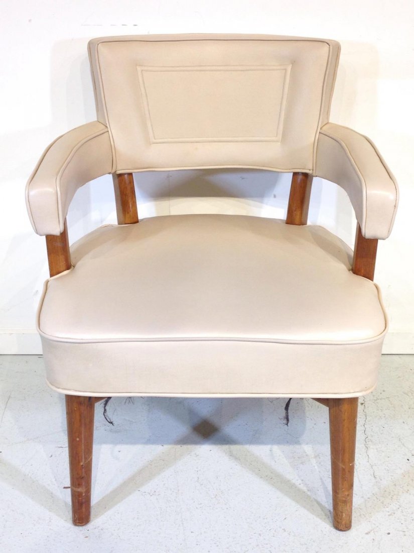 Mid-Century designer leather, teak armchair (1 of 10)