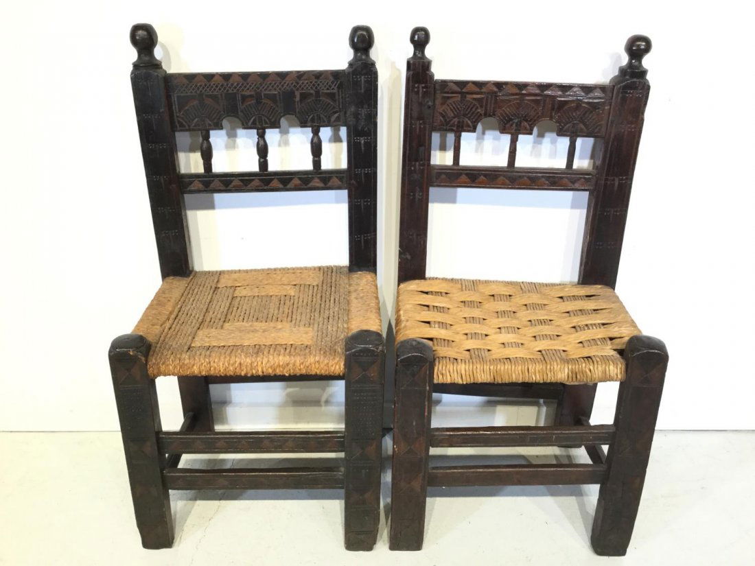 Pair Continental provincial side chairs (1 of 9)