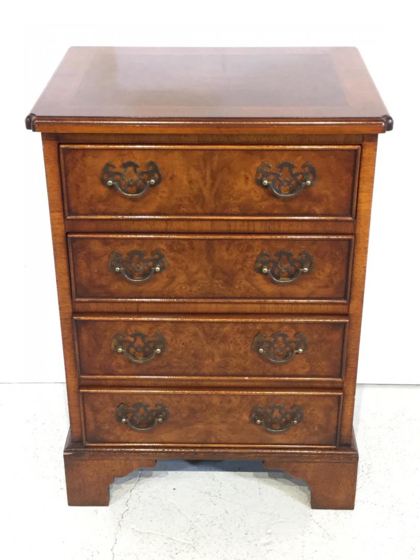 Miniature George II style burl walnut chest (1 of 9)