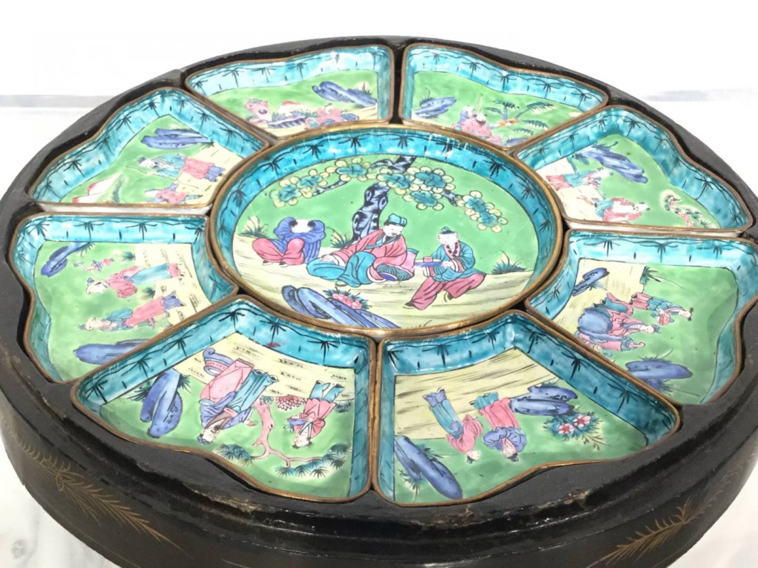 Chinese Export enameled supper set (1 of 10)