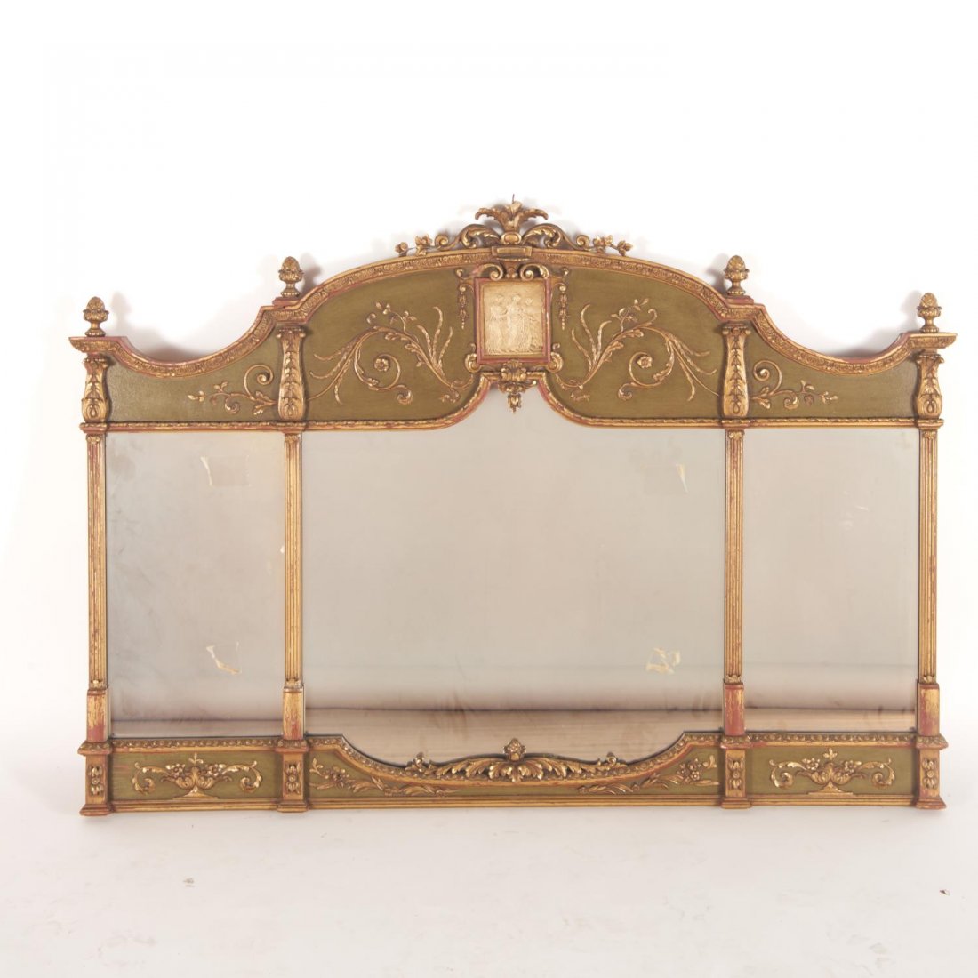 Neo-Classical style painted overmantel mirror (1 of 7)