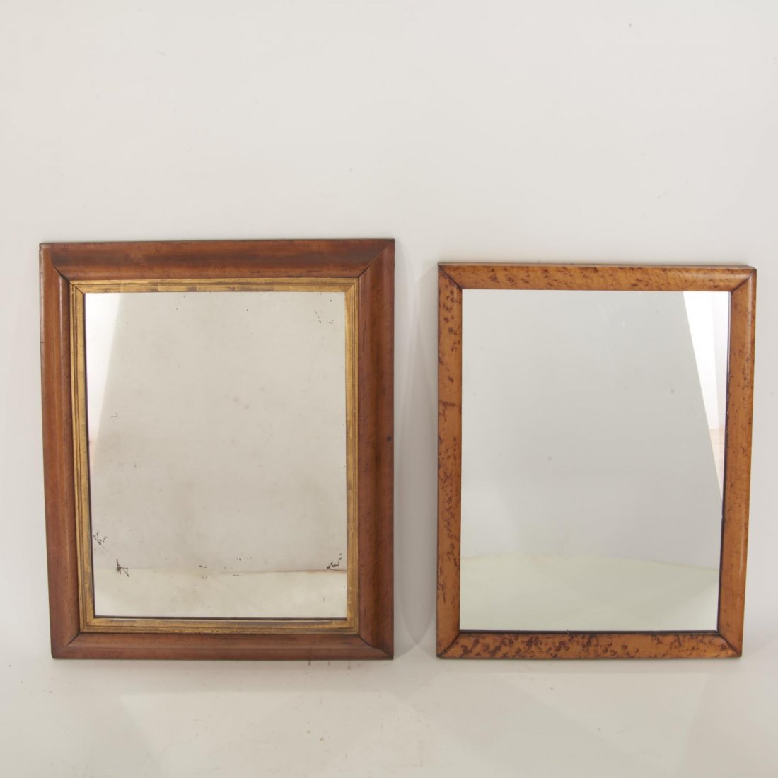 (2) Antique American birdseye maple wall mirrors (1 of 6)
