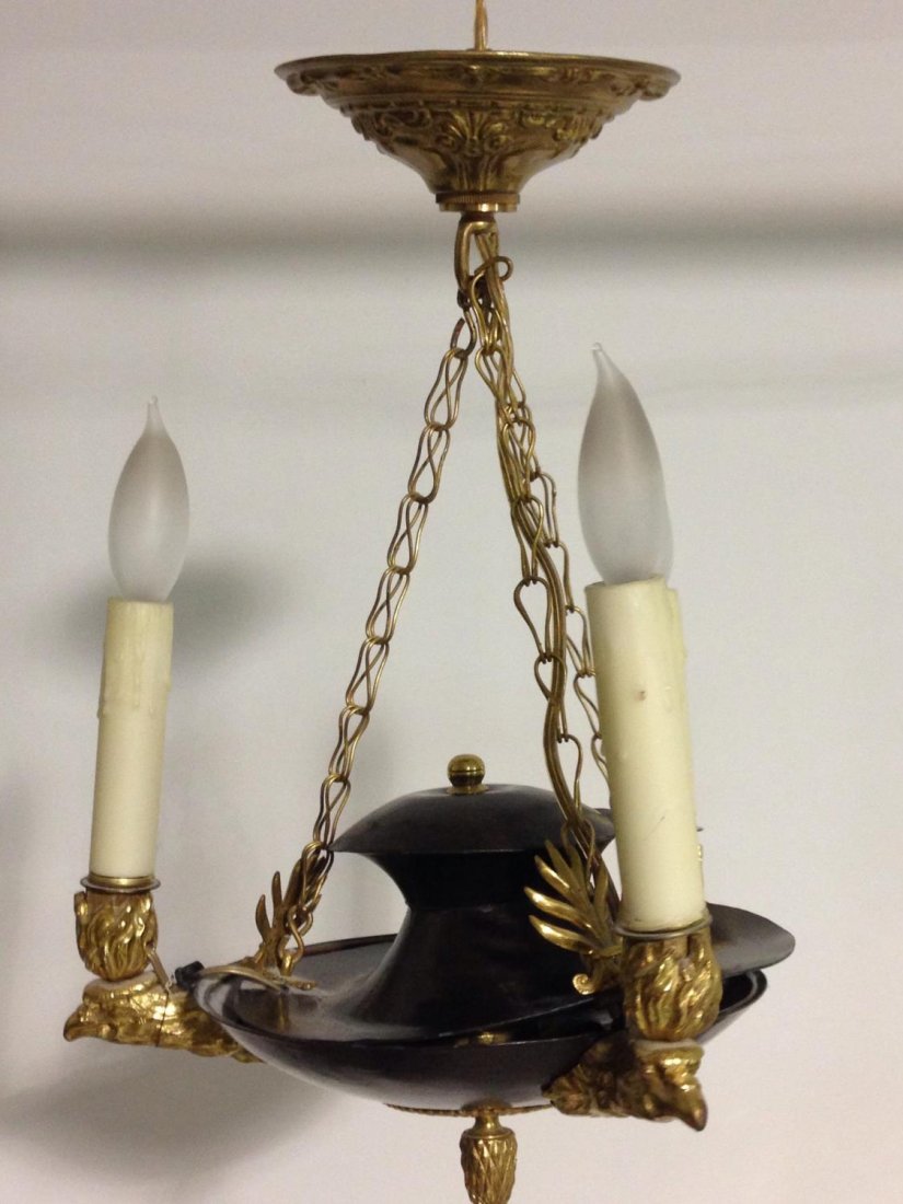Empire style patinated, gilt bronze chandelier (1 of 6)