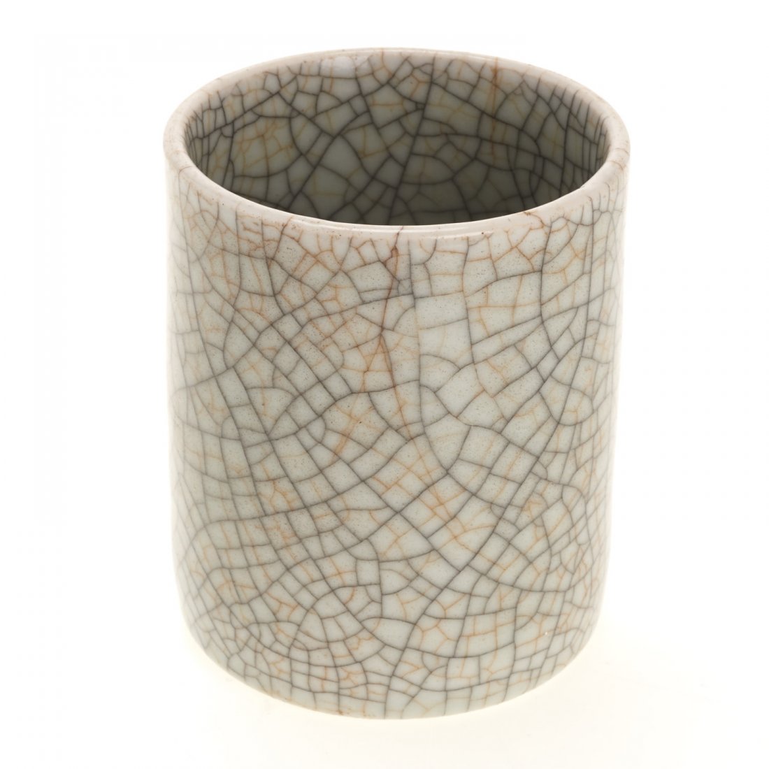 Asian celadon crackleware brush pot (1 of 7)