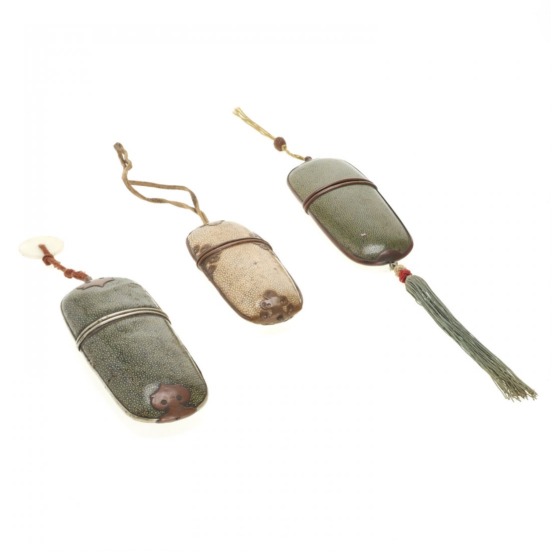 (3) Antique Chinese shagreen eyeglass cases (1 of 6)