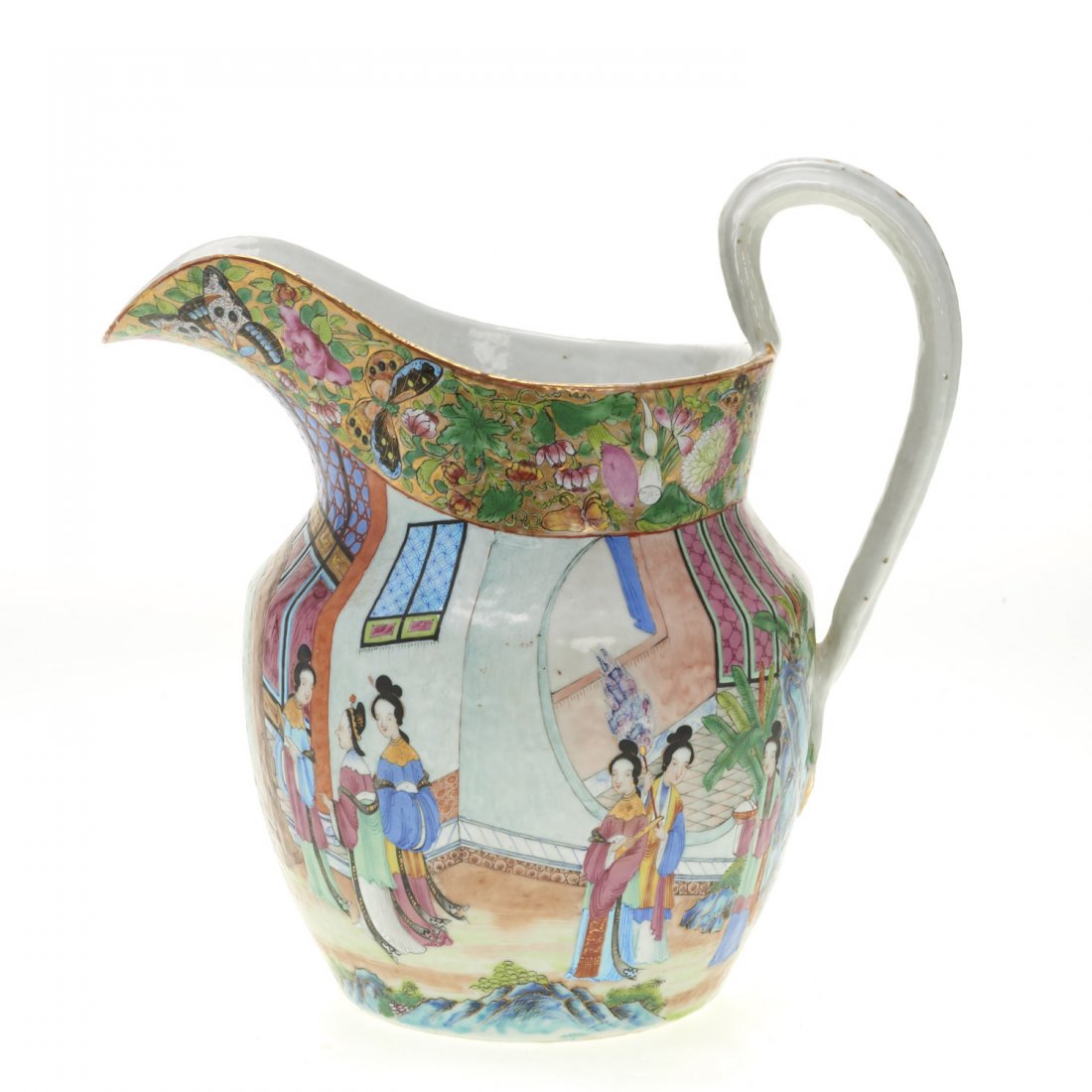 Chinese Export rose mandarin water pitcher (1 of 8)