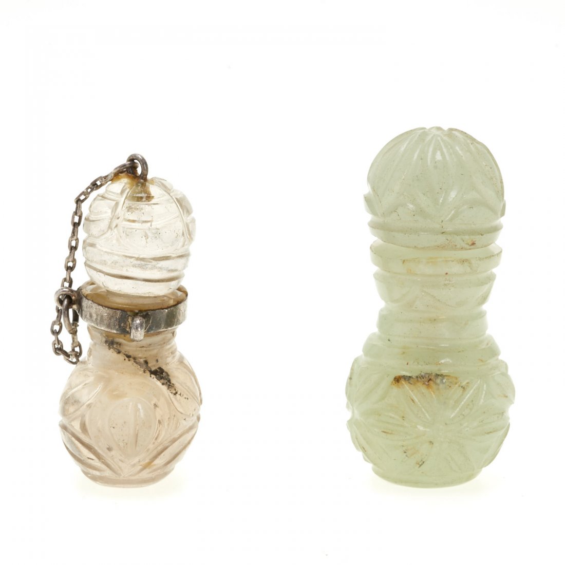 (2) Antique Chinese jade and rock crystal perfumes (1 of 5)