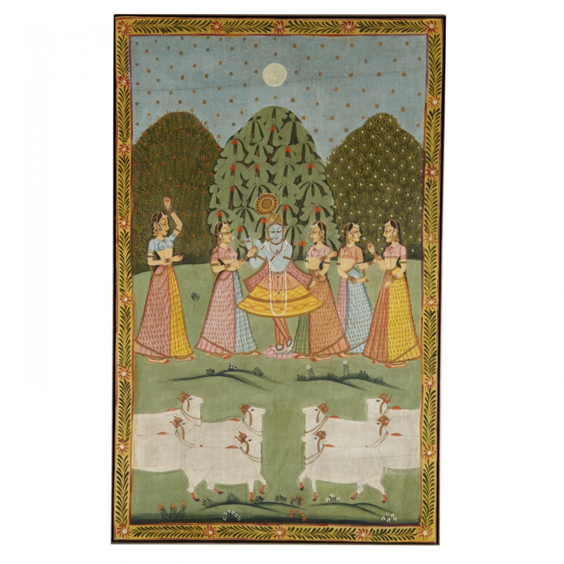 Indian School, large painting on cloth (1 of 8)