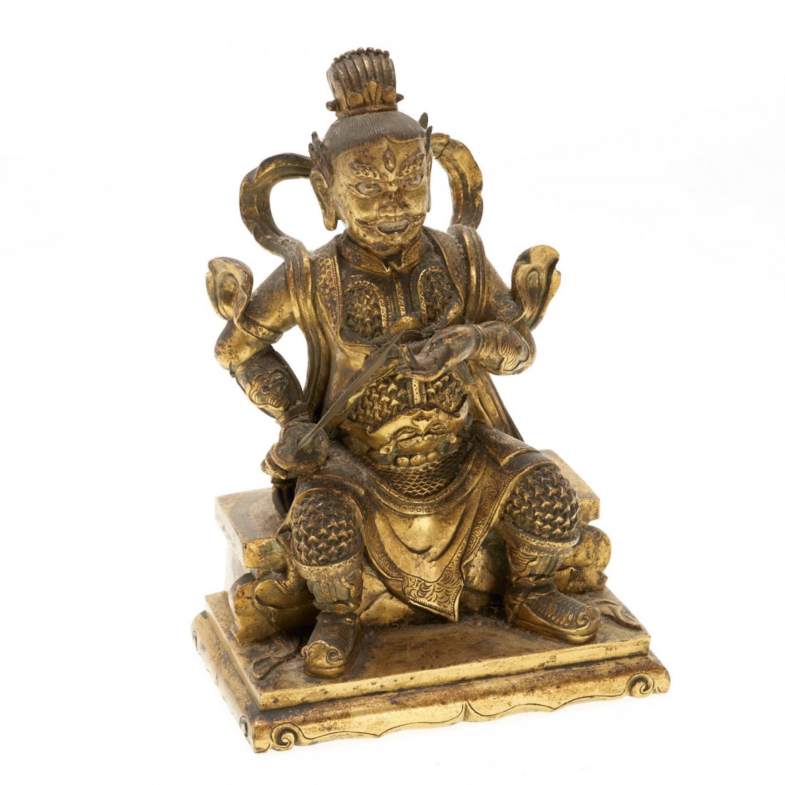 Sino-Tibetan gilt bronze Buddhist figure (1 of 8)